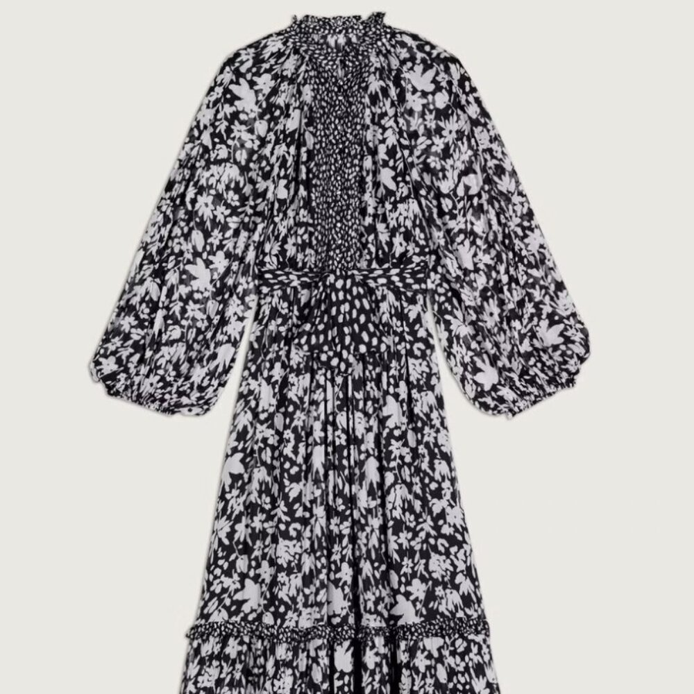 ba&sh Fanny Long Black + White Dress